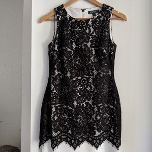 Ralph Lauren Black Lace Overlay Dress